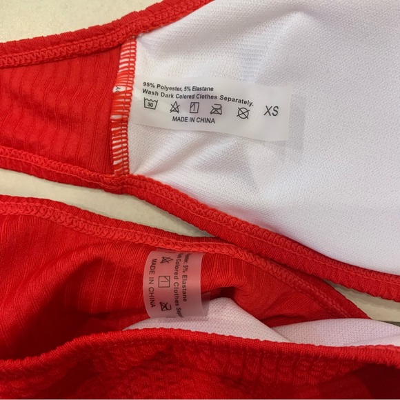 Shein Basics Ribbed Bikini Set Wireless Bra Top & Hipster Bikini Bottom Sz XS - Picture 8 of 9